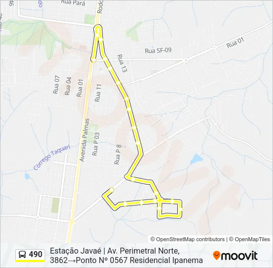 490 Bus Line Map