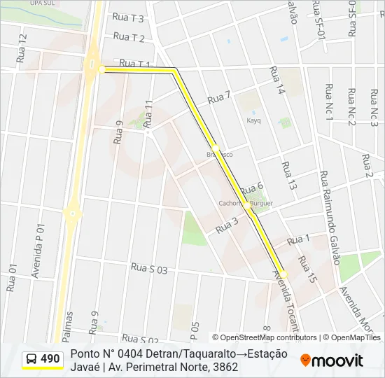 490 Bus Line Map