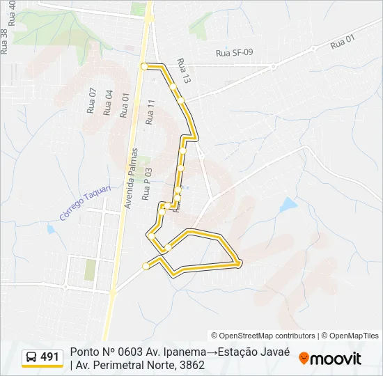 491 Bus Line Map