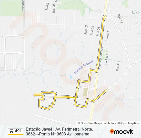 491 Bus Line Map