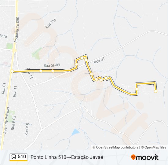 Mapa de 510 de autobús