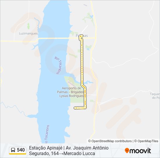 Mapa de 540 de autobús