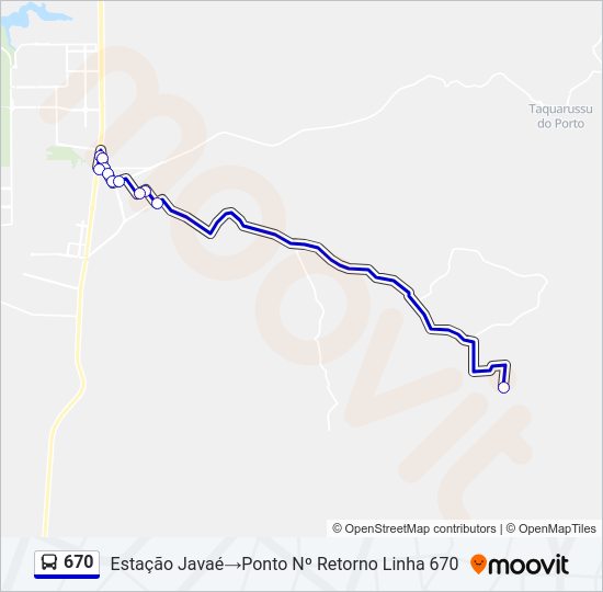 Mapa de 670 de autobús