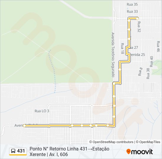 Mapa de 431 de autobús