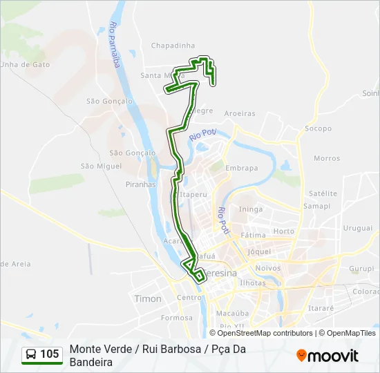 105 Bus Line Map
