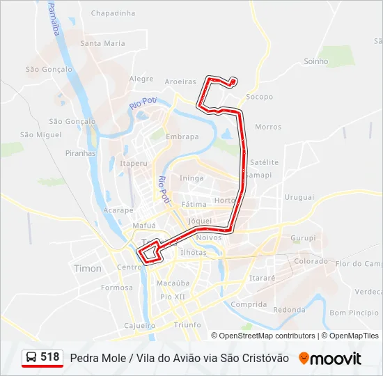 518 Bus Line Map