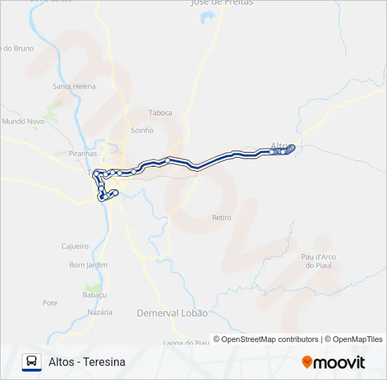 TERESINA - ALTOS Bus Line Map