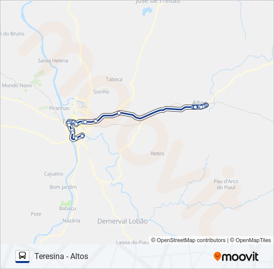 Mapa de TERESINA - ALTOS de autobús