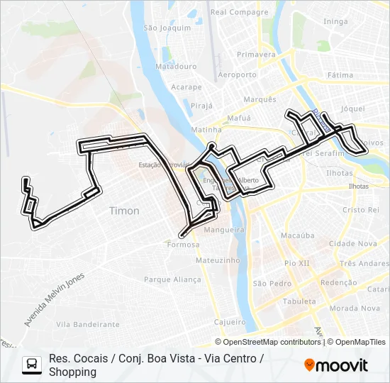 THE X TIMON Bus Line Map