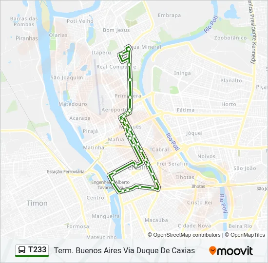 T233 Bus Line Map