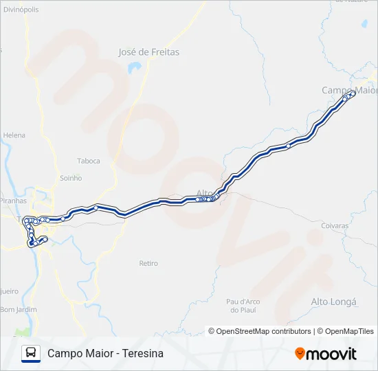TERESINA - CAMPO MAIOR Bus Line Map