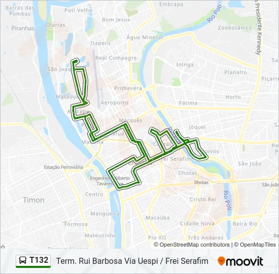 T132 Bus Line Map
