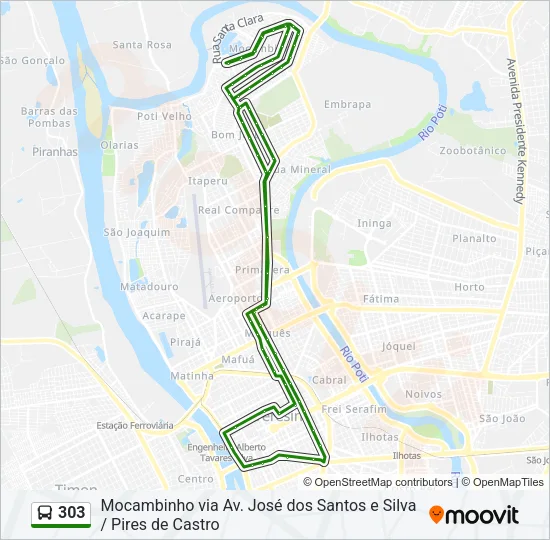 303 Bus Line Map