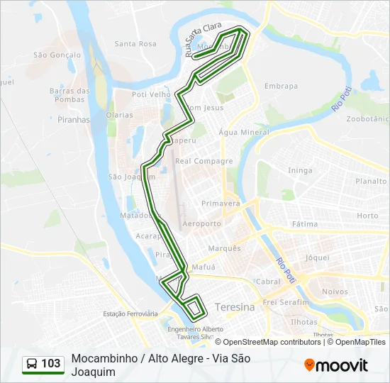 103 Bus Line Map