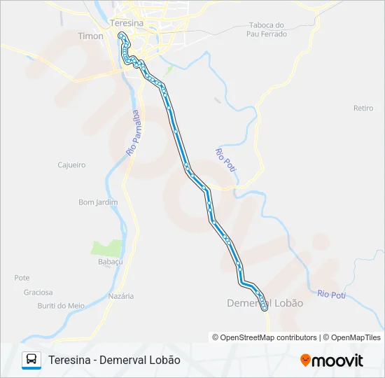 TERESINA - DEMERVAL LOBÃO Bus Line Map