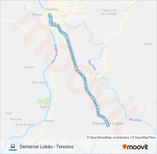 TERESINA - DEMERVAL LOBÃO Bus Line Map