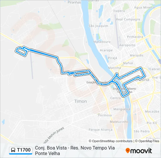 T1700 Bus Line Map
