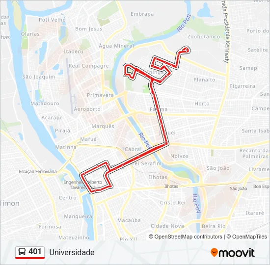 401 Bus Line Map