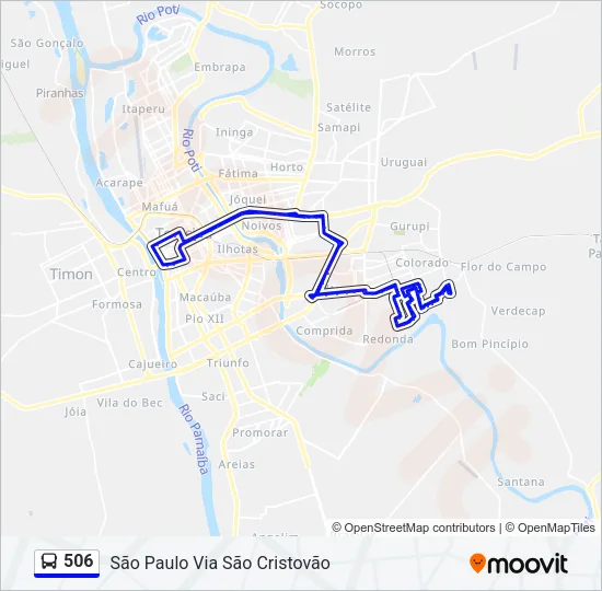 506 Bus Line Map