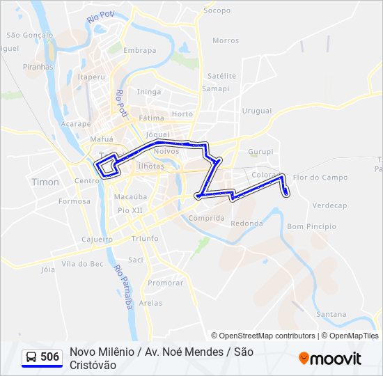 506 bus Line Map