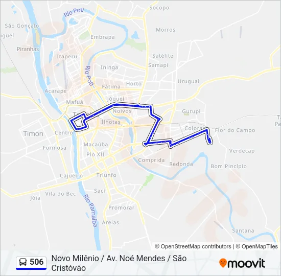 506 Bus Line Map