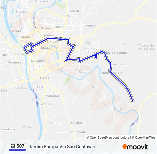 507 Bus Line Map