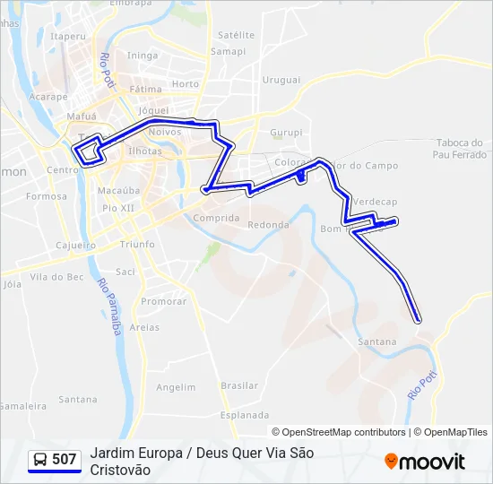 507 Bus Line Map