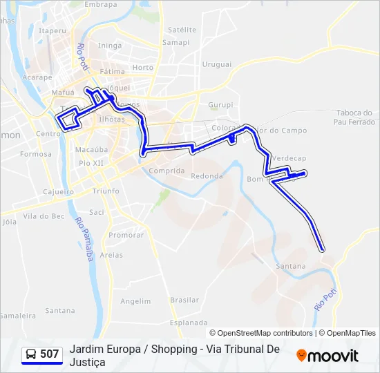 507 Bus Line Map