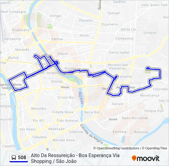 508 Bus Line Map