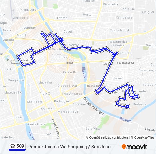 509 bus Line Map