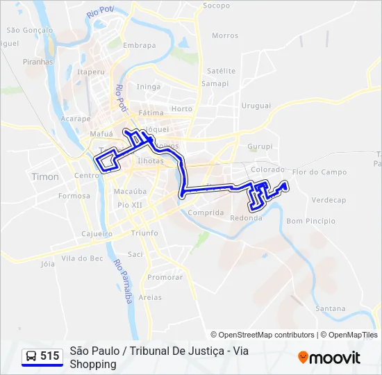 515 Bus Line Map