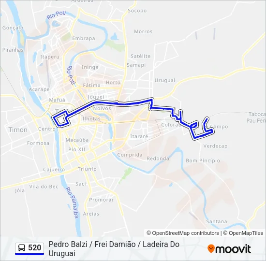 520 Bus Line Map