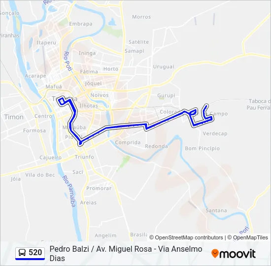 520 Bus Line Map