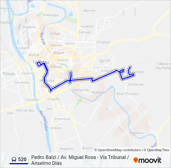 520 Bus Line Map