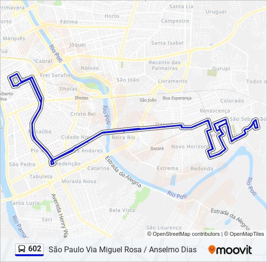 602 bus Line Map