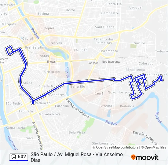 602 Bus Line Map