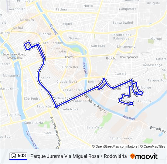 603 bus Line Map