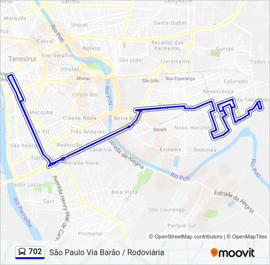 702 Bus Line Map