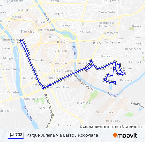 703 bus Line Map