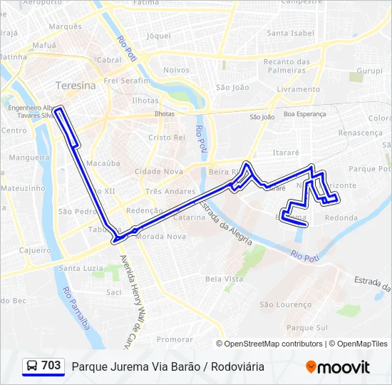 703 Bus Line Map