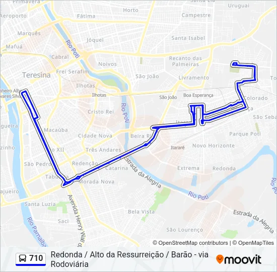 710 Bus Line Map