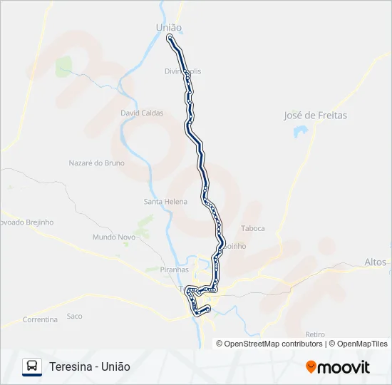 TERESINA - UNIÃO Bus Line Map
