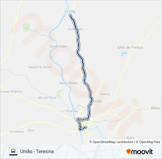TERESINA - UNIÃO Bus Line Map