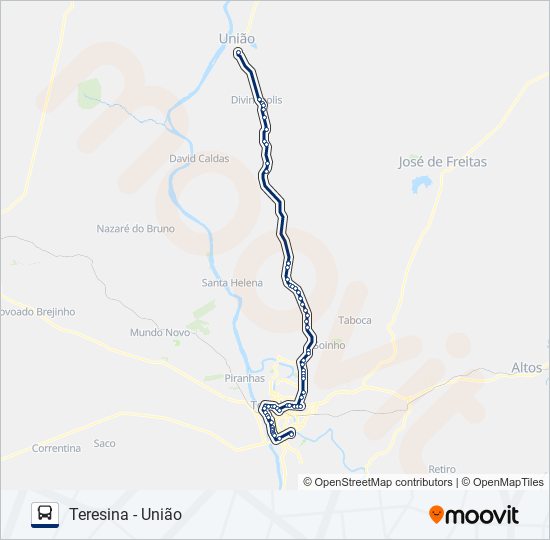 Mapa de TERESINA - UNIÃO de autobús