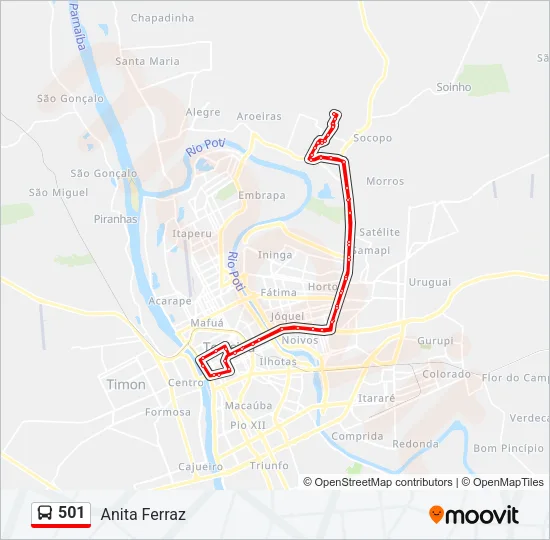 501 Bus Line Map