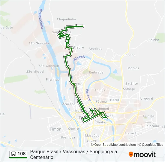 108 Bus Line Map