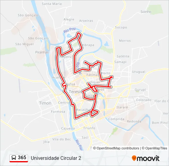 365 Bus Line Map