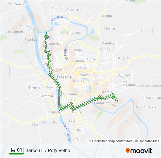 Mapa de 01 de autobús