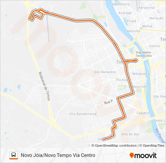 NOVO JOIA/NOVO TEMPO VIA CENTRO Bus Line Map