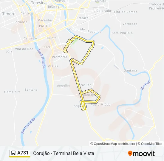 A731 Bus Line Map